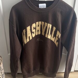 Brunette The Label Brown and Gold Crew Neck Sweater